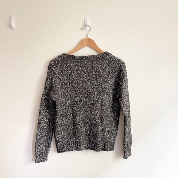 Women's Theory Gray Speckled V Neck Sweater Medium - Picture 5 of 7